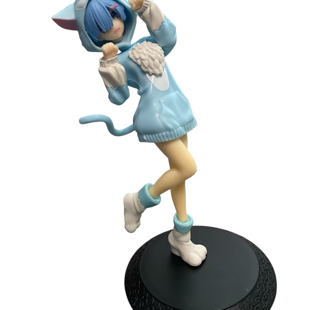 Ram from Re:Zero starting life in another world Cat girl in a blue pajama statue
